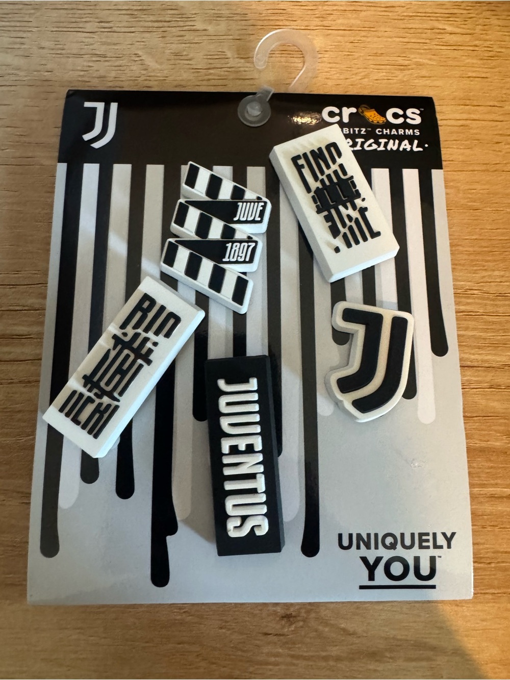 Juventus Black & White Crocs Jibbitz Charm Set - Official Team Logo